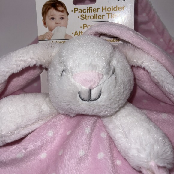 Blankets and Beyond Pink Bunny Rabbit Baby Blanket Lovey 13" NEW. HTF - Picture 10 of 10